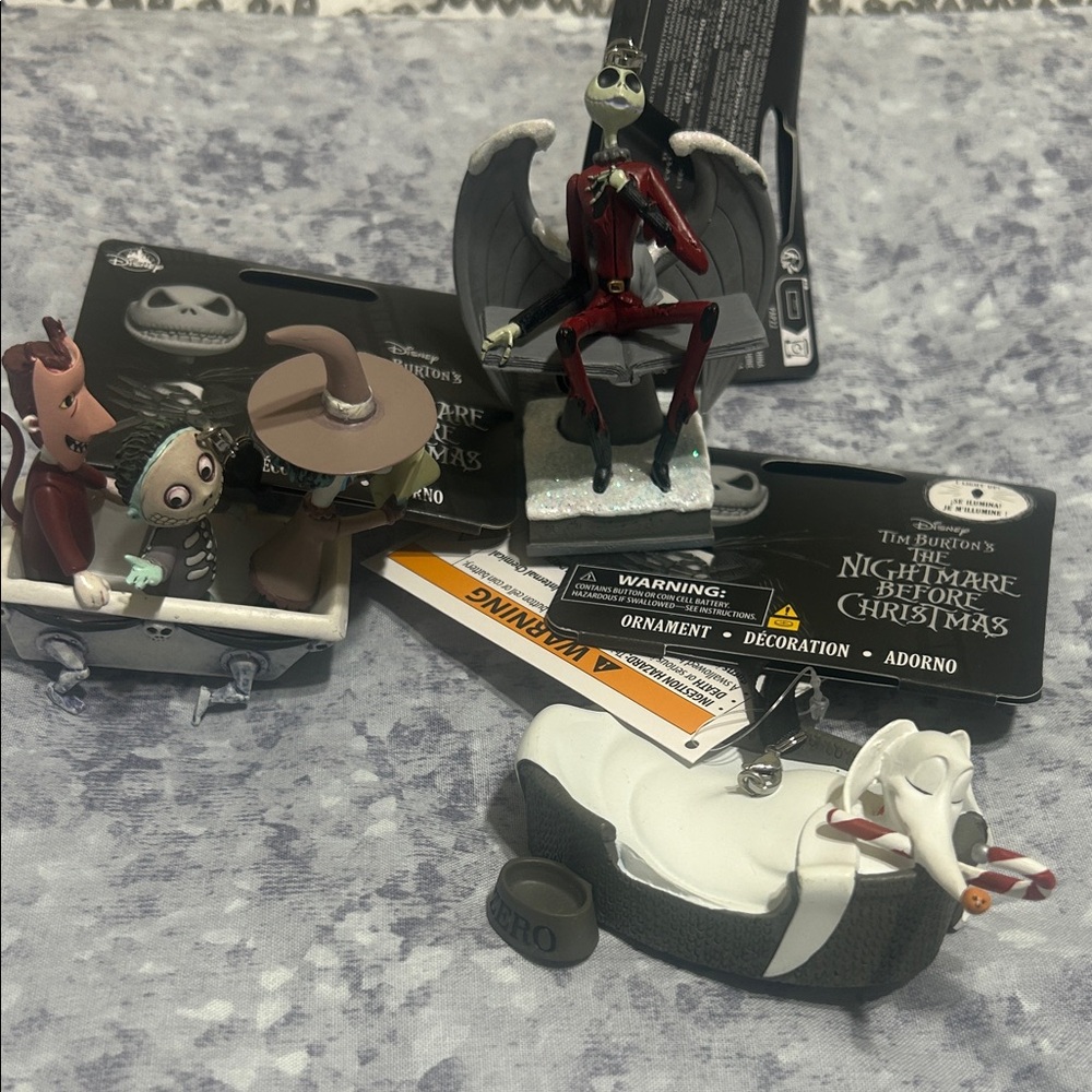Disney Black and White Nightmare Before Christmas Ornament bundle